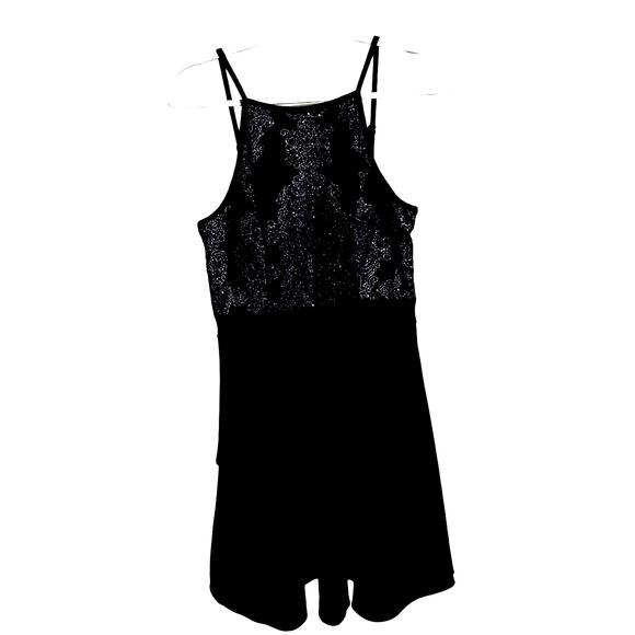 Speechless Women's Semi Formal Fit Flare Dress Sz 11 Black Embroidered Sparkle - Picture 13 of 14